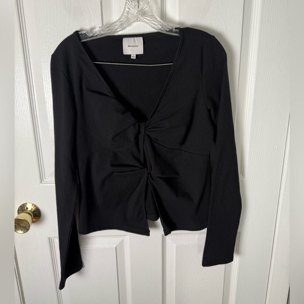 Reformation Silas Knit Top in Black L - Picture 2 of 6